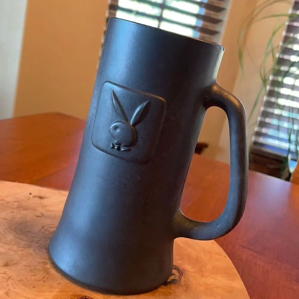 Playboy Embossed Charcoal Frosted Stein
